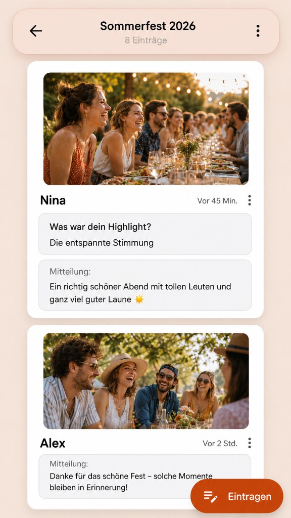 Snapbook Klassisch: Gästebuch mit Einträgen, Fotos und Fragen